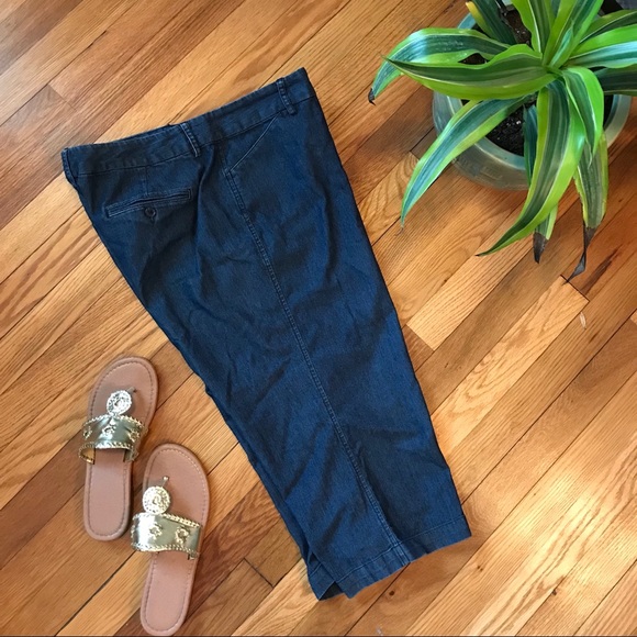 B. Moss Jean Wide Leg Capris - Picture 1 of 7